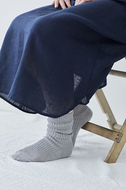 【new】Linen RIB Socks middle gauge  GREY