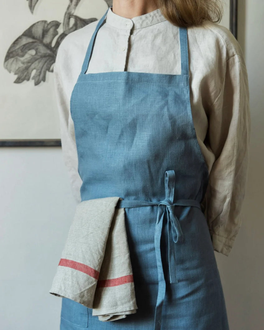 Linen Daily Apron Bluette