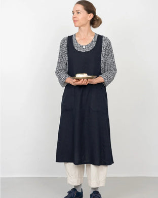 Linen Over-Apron Navy