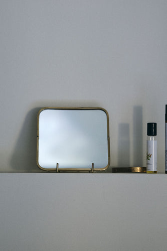 Brass Framed Square Mirror