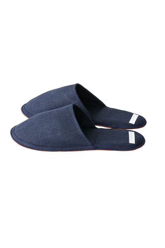 Chaussons en Lin bleu marine