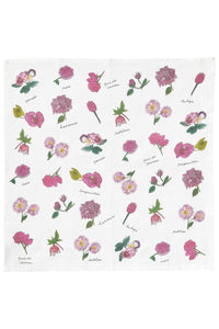 Linen Handkerchief Pink Flowers