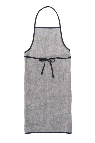 Linen Piping Apron Houndstooth