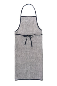 Linen Piping Apron Houndstooth