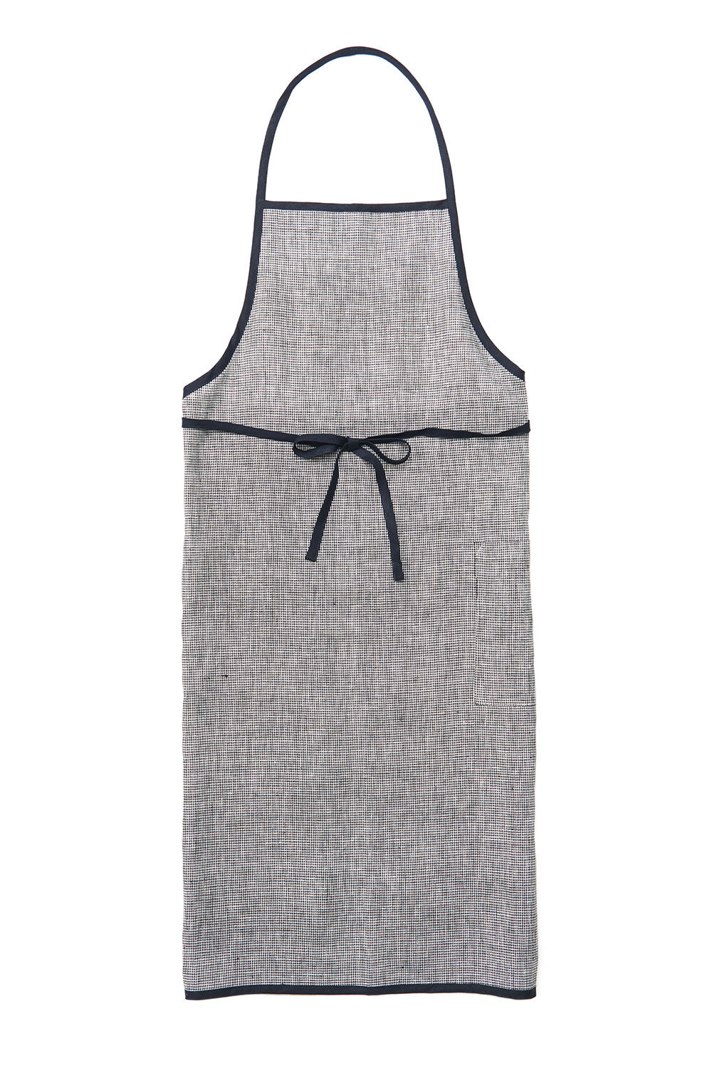 Linen Piping Apron Houndstooth