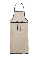 Linen Piping Apron Natural