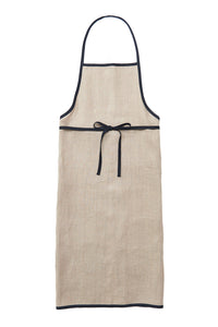 Linen Piping Apron Natural