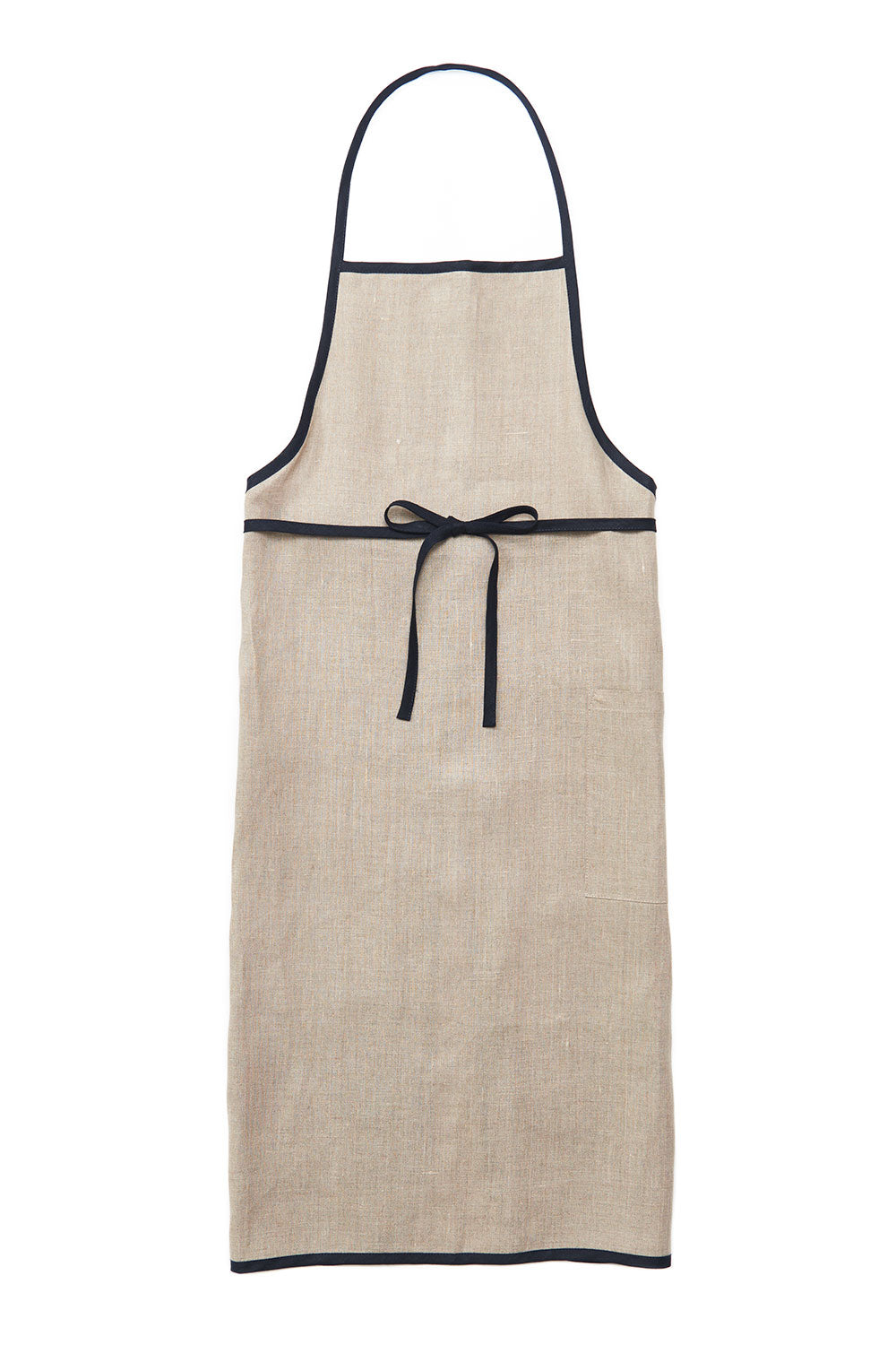 Linen Piping Apron Natural