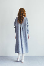 Yua Dress Herringbone Blue