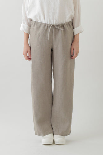 Linen Oise-Drawn String Pants Natural