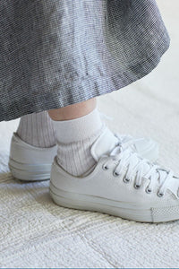 Linen Rib Socks White