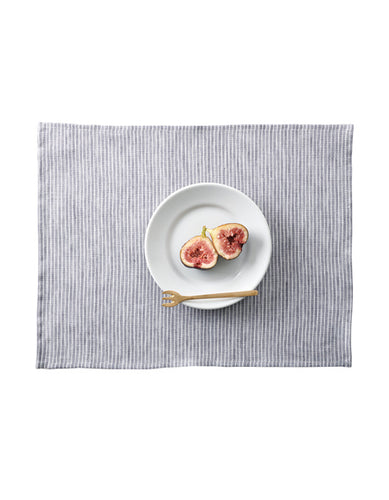 Linen Placemat Grey White Stripes