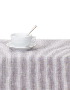 Linen Tablecloth Grey White Stripes