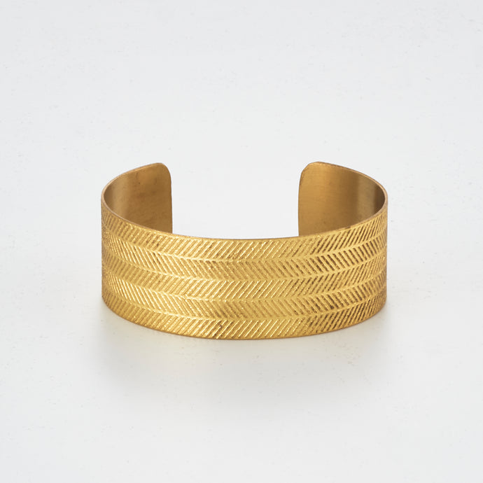 Brass (Wide) Bracelet Herringbone