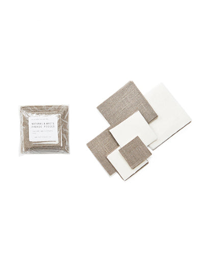 Ensemble de restes de lin 100g Naturel & Blanc