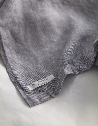 Serviette en lin chambray M Gris