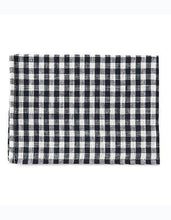 Linen Kitchen Cloth Navy White Checks