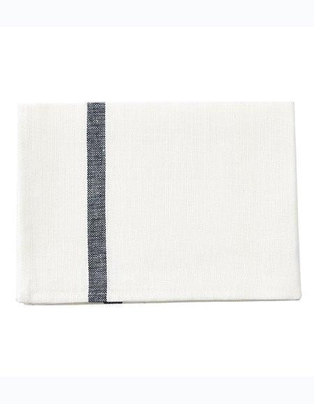 Thick Linen Kitchen Cloth White Navy
