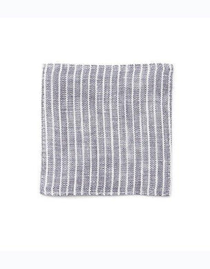 Linen Coaster Grey White Stripes