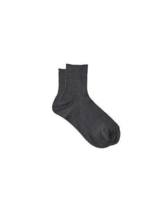 Linen Rib Socks Charcoal