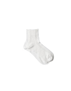 Linen Rib Socks White