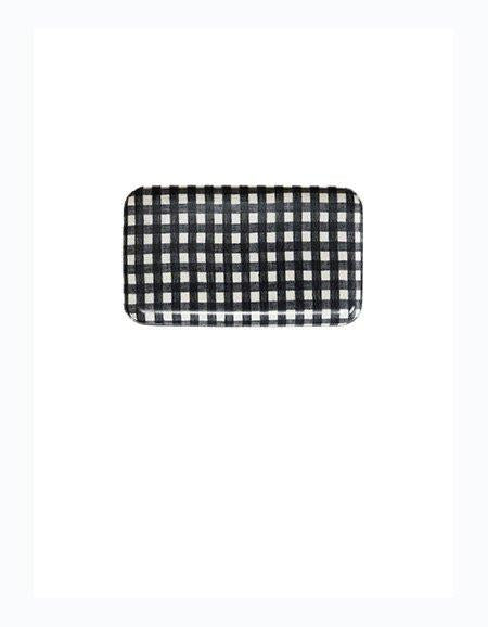 Linen Tray S Navy White Checks
