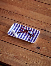 Linen Tray S Blue White Stripes